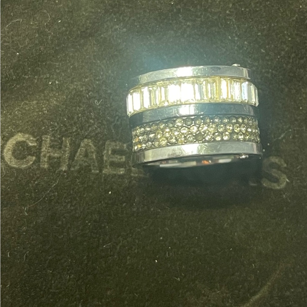 Michael Kors silver rhinestone ring- size 7.